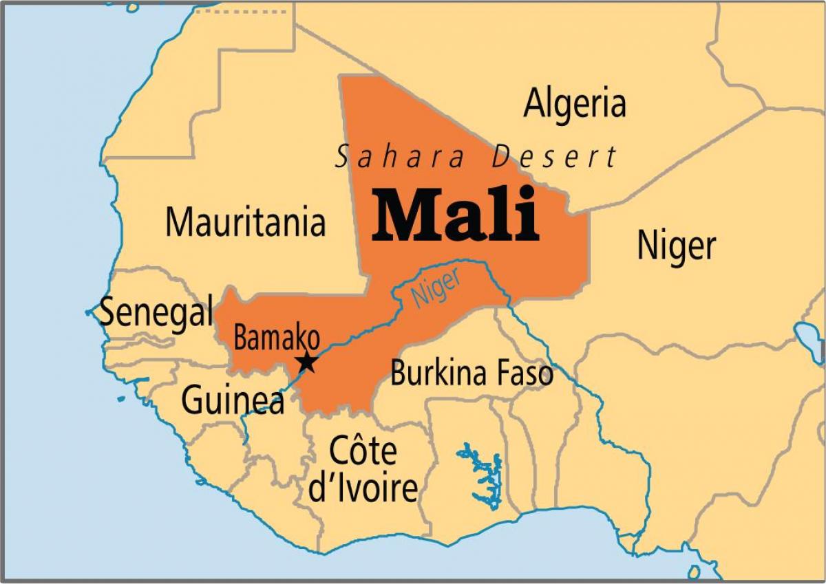 Kaart van bamako, Mali