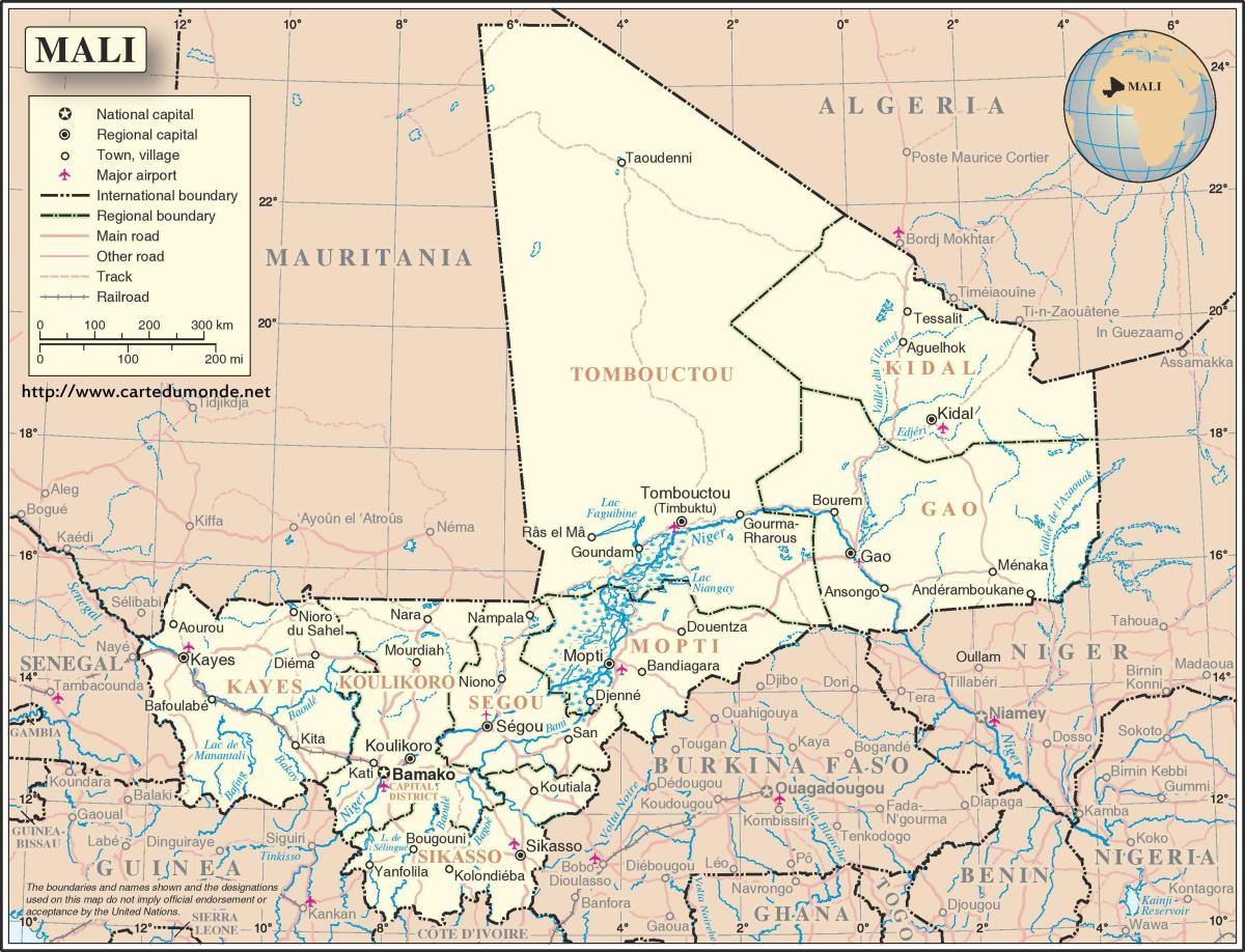 kaart van Mali