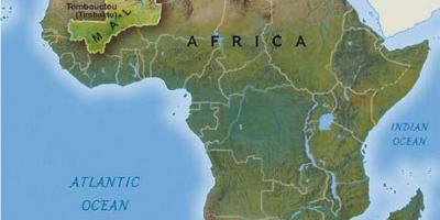 Mali in west-afrika in kaart