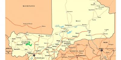 Kaart van Mali de steden